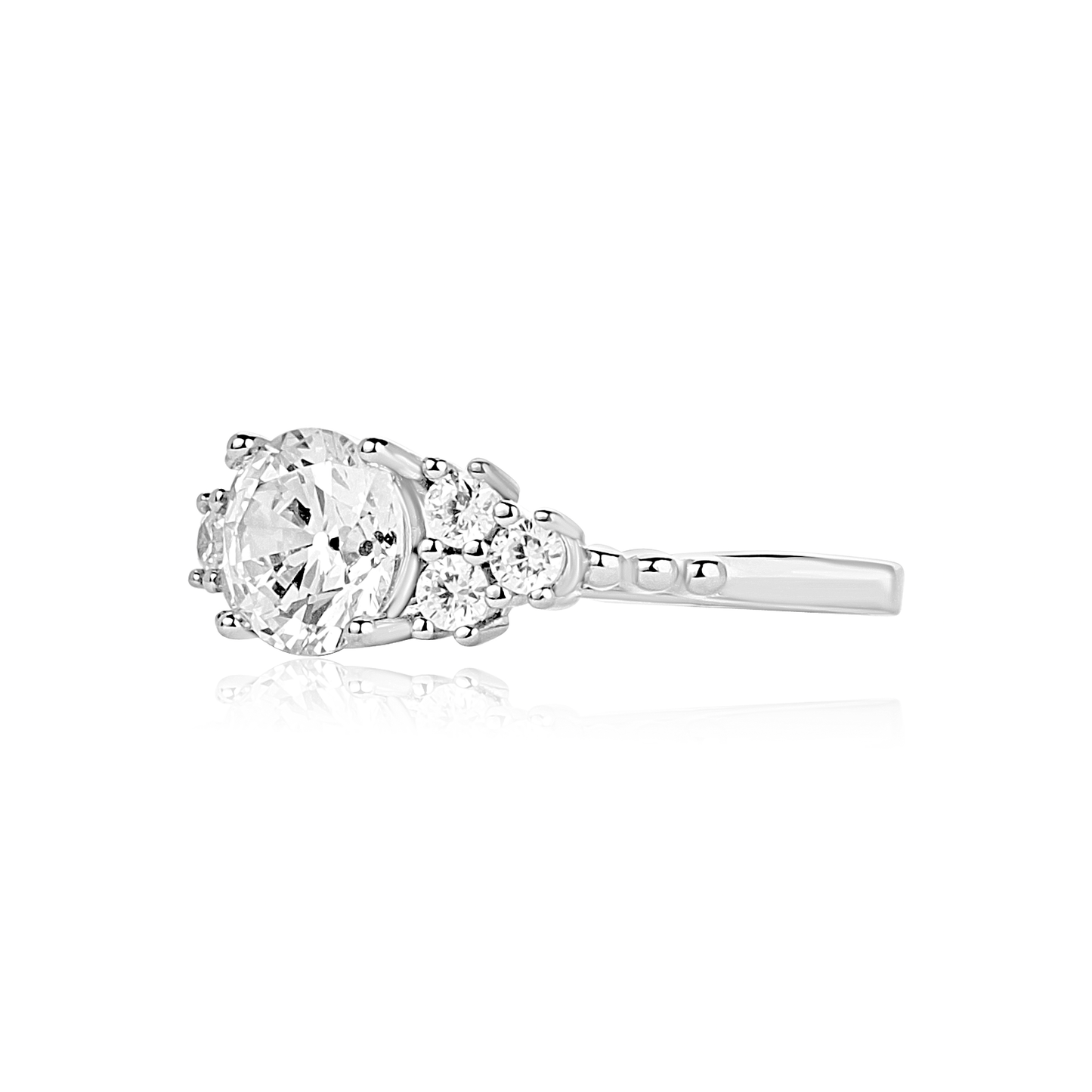 Diamond ring on a white background
