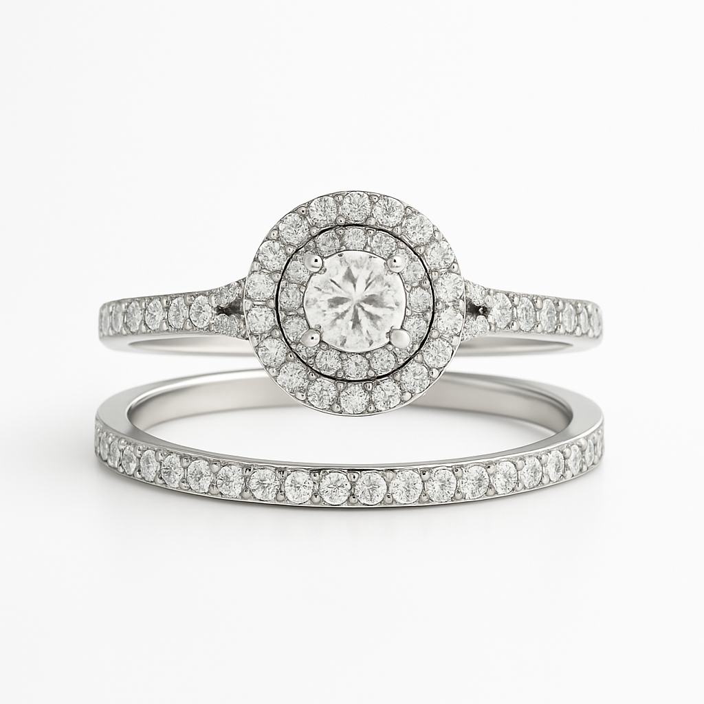 Diamond ring with a white background