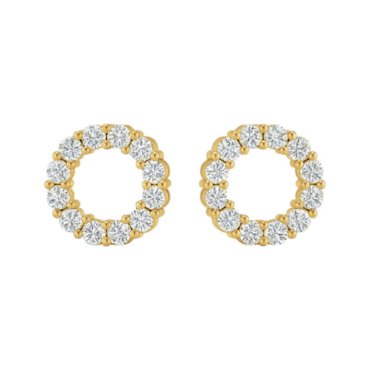 3MM Pave Eternity Diamond Earrings in 18K Gold