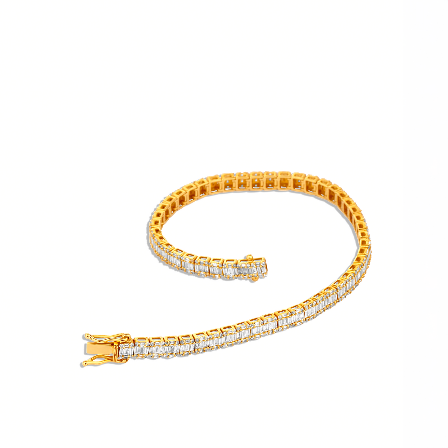 Baguette Cut Diamond Bracelets in 18K Gold