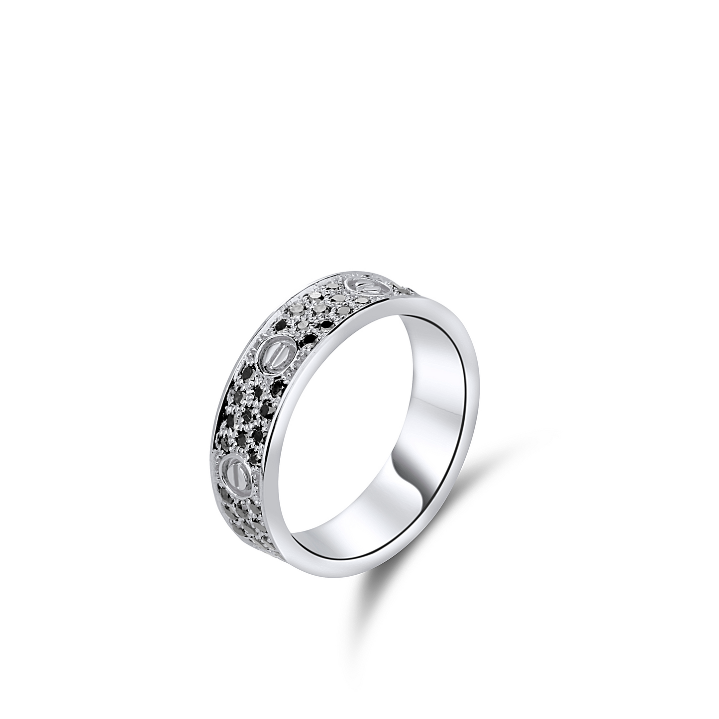 Love Inspired 6mm Black Diamond Band in 18K Gold