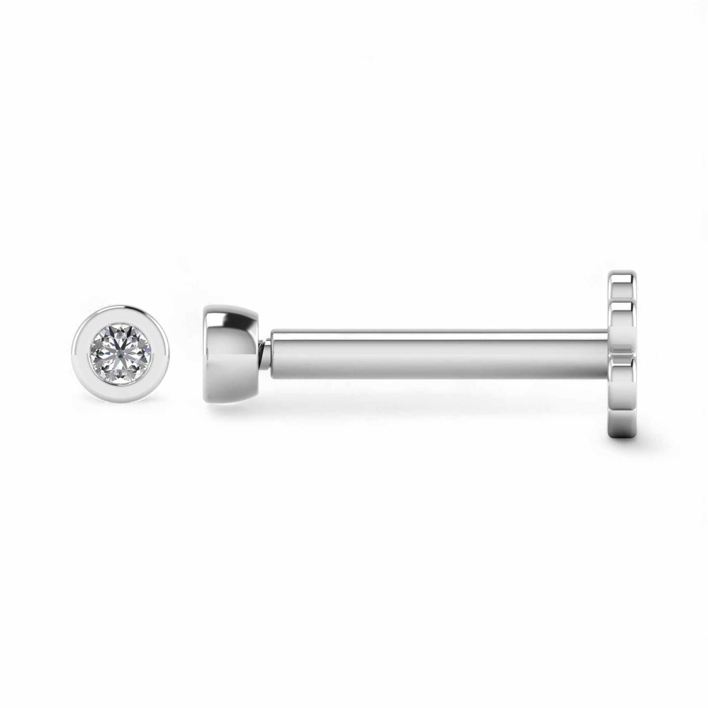 Bezel Diamond Studs in 18KT Gold