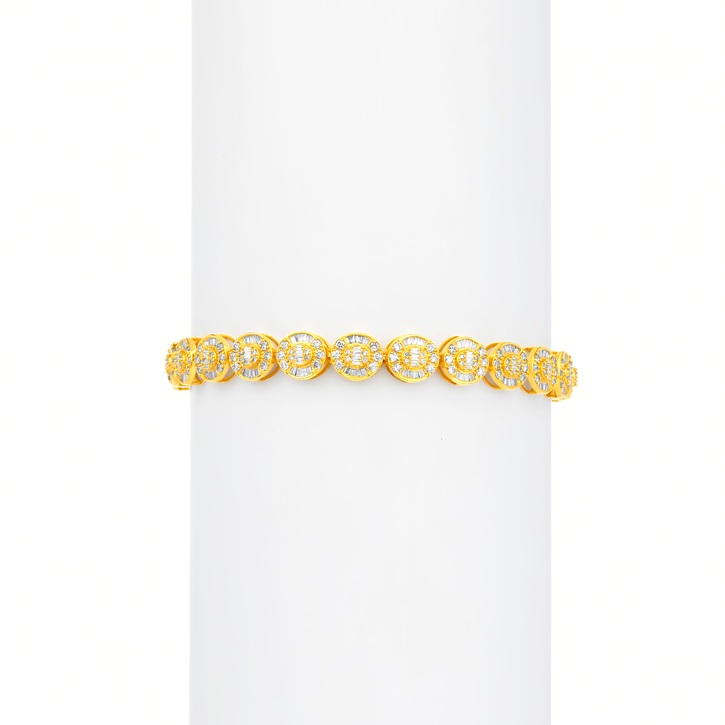 Eros Oval Baguette Bracelet in 18 Karat Gold