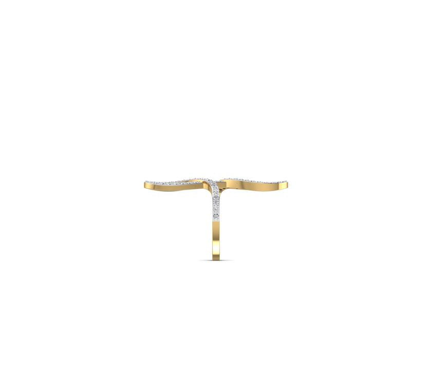 Oiza Infinie Mini Pave Diamond Ring in 18K Gold