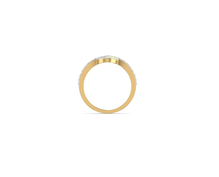Oiza Infinie Mini Pave Diamond Ring in 18K Gold