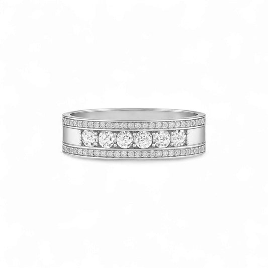 Charming Natural Diamond Wedding Band in 18KT Gold