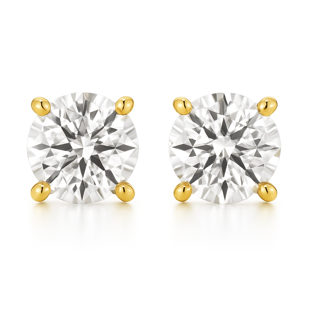 4MM Natural Diamond Studs in 18K Gold