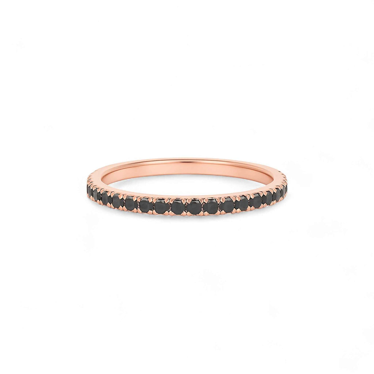 1.5MM Pave Black Diamond Band in 10K Gold