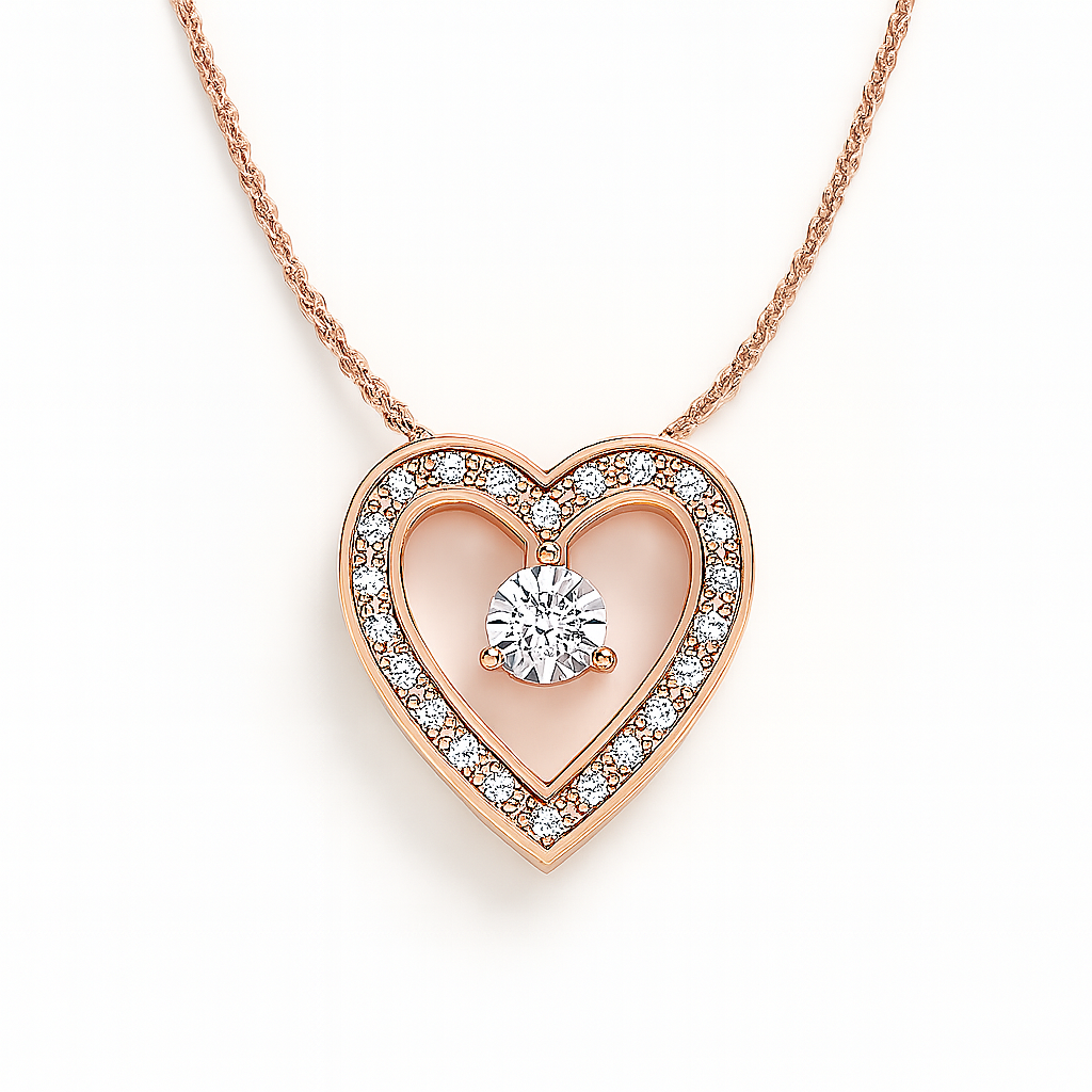 Eternal Heart Diamond Pendant Necklace in 18K Gold