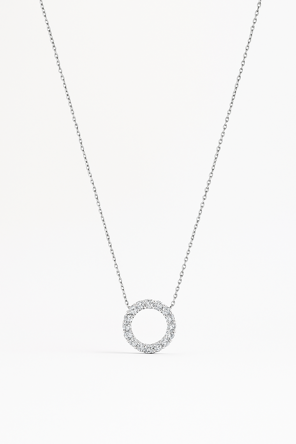 3MM Pave Eternity Moissanite Necklace in 925 Sterling Silver