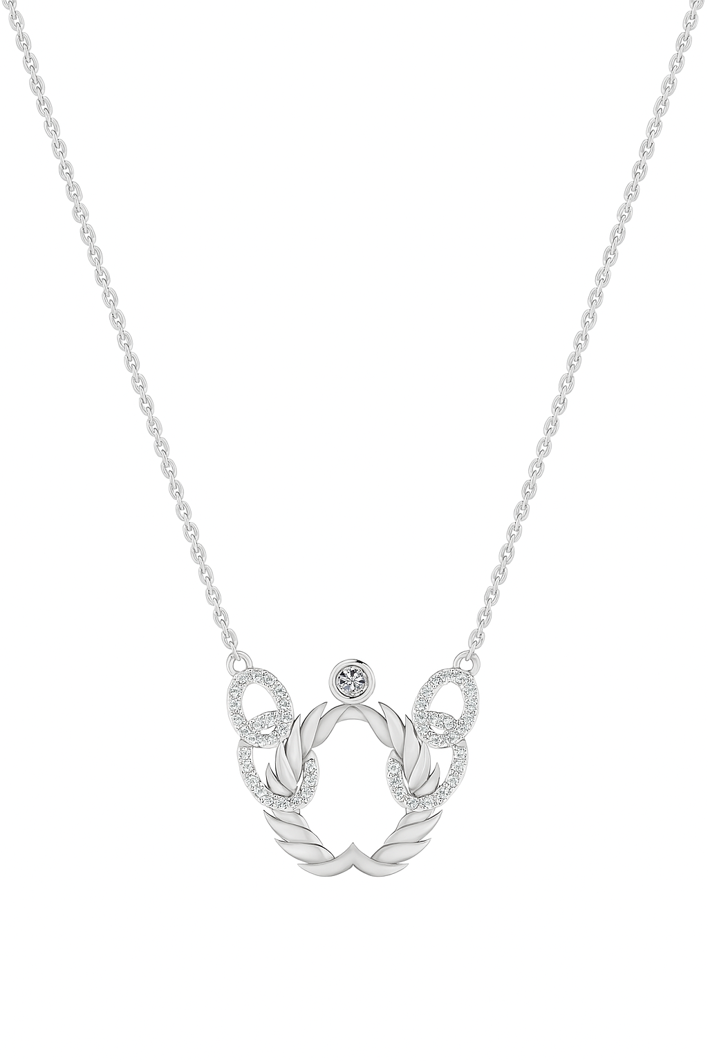 Laurel Harmony Natural Diamond Necklace in 18K Gold