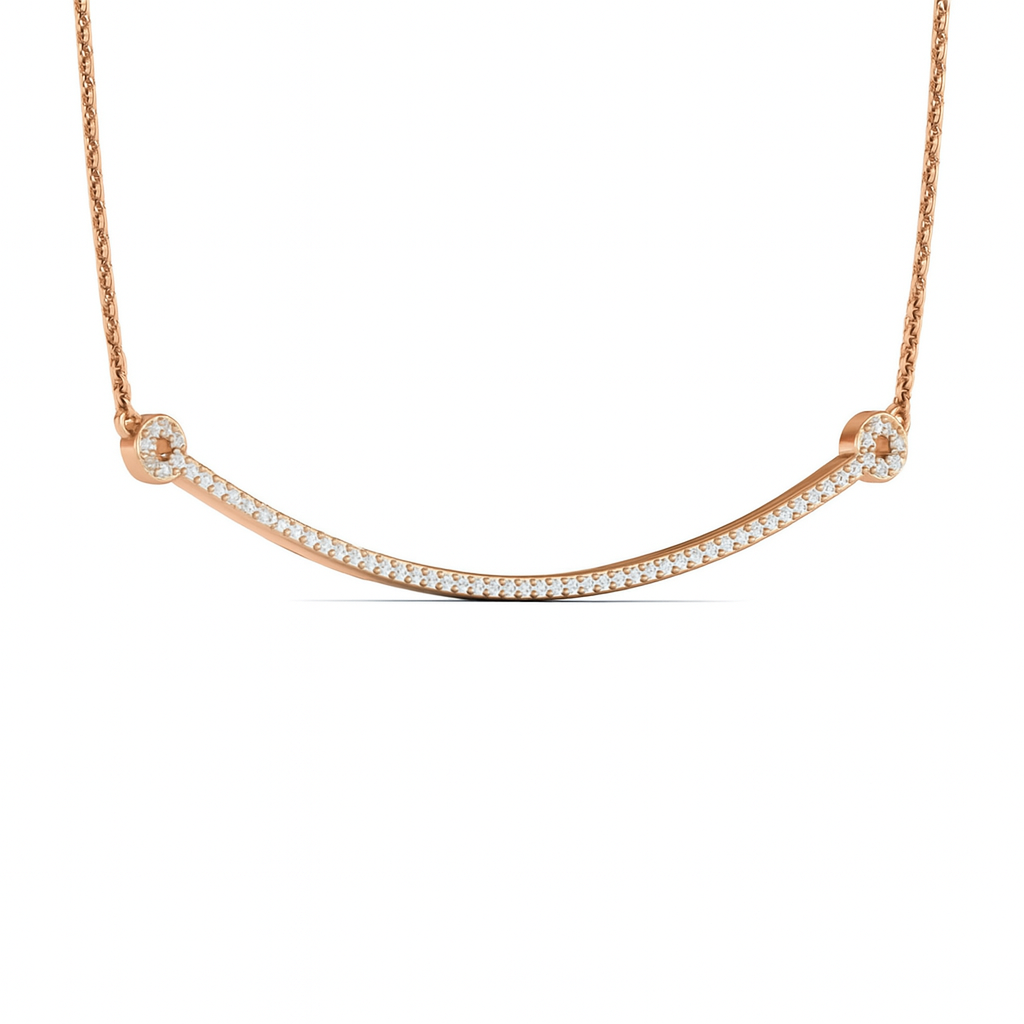 Smile Natural Diamond Necklace in 18 karat Gold