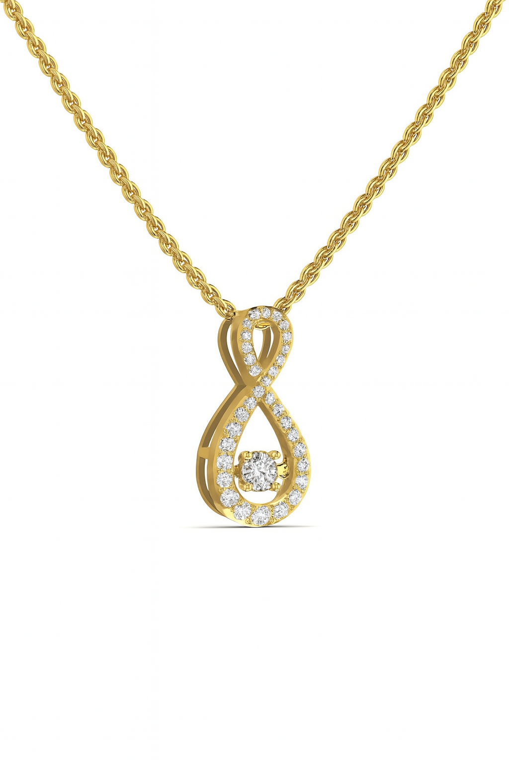 Oiza Twinkle Infinie Pendant Necklace in 18K Gold