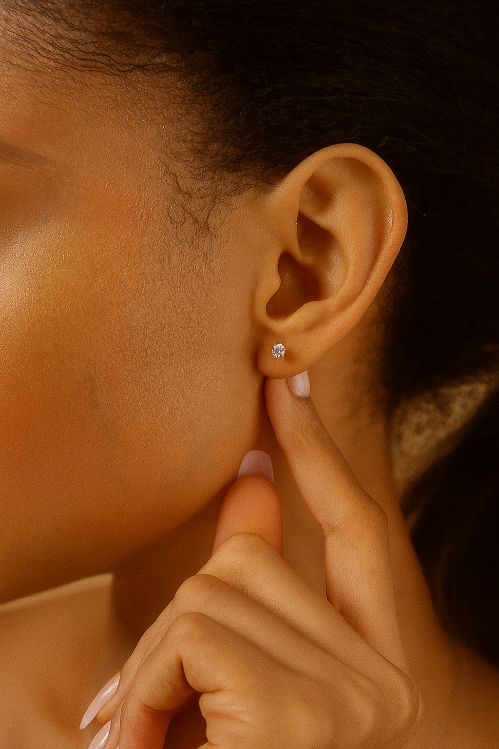 0.33CT Solitaire Natural Diamond Studs in 18K Gold