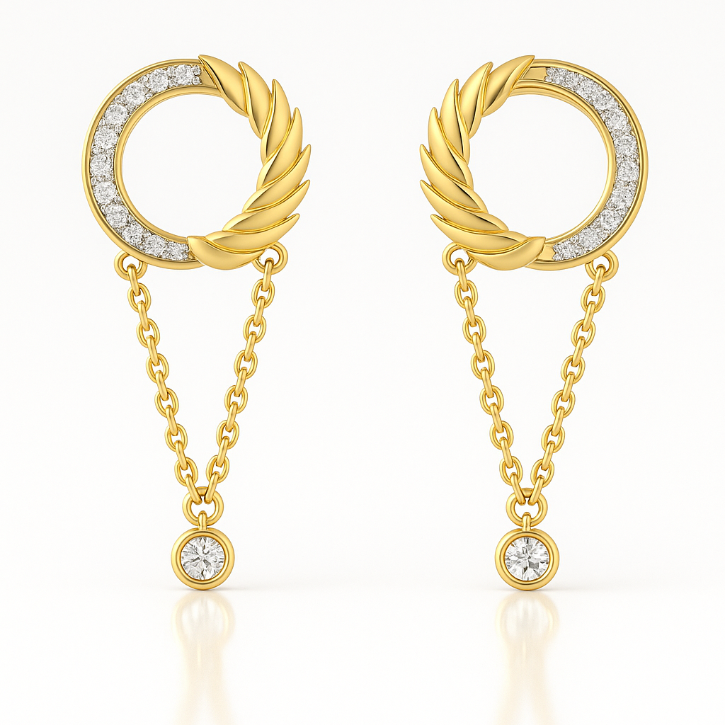 Eternal Grace Natural Diamond Earrings in 18K Gold