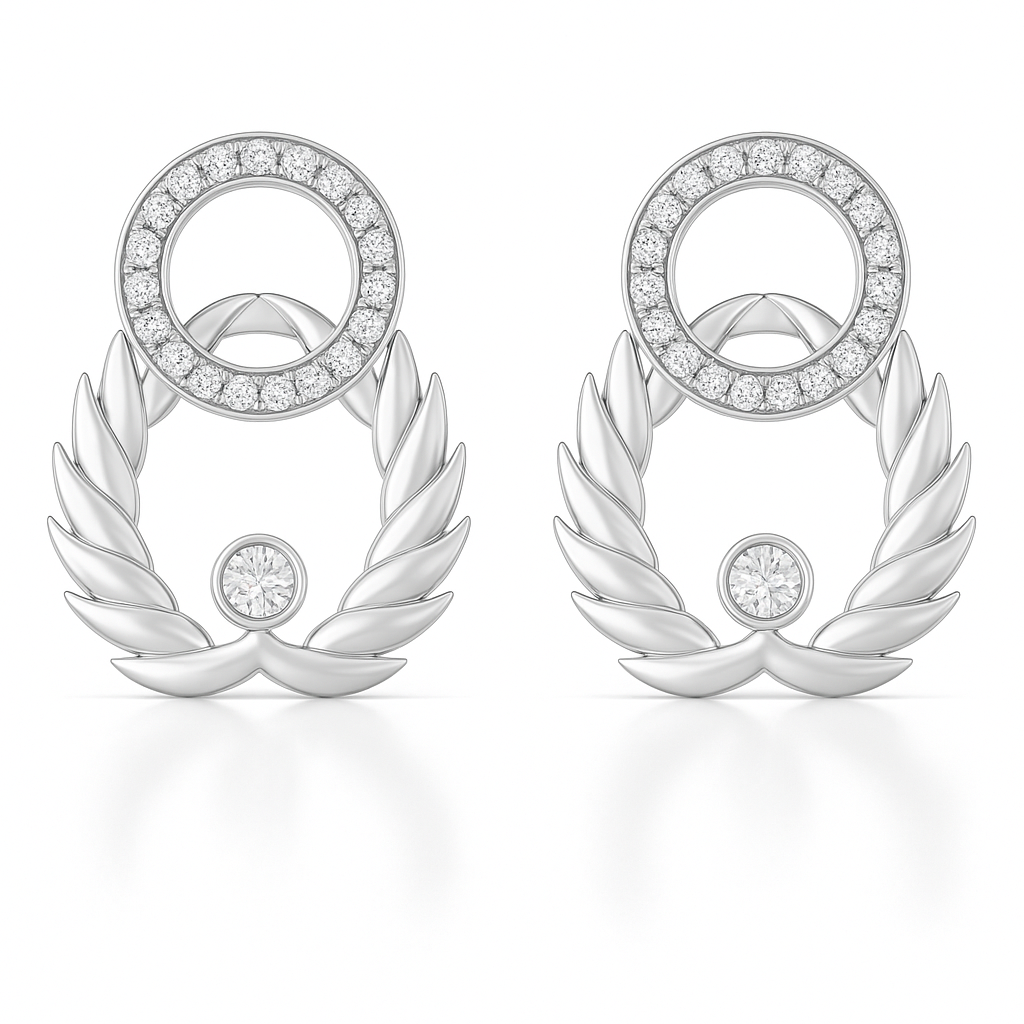 Circle of Triumph Natural Diamond Earrings in 18K Gold