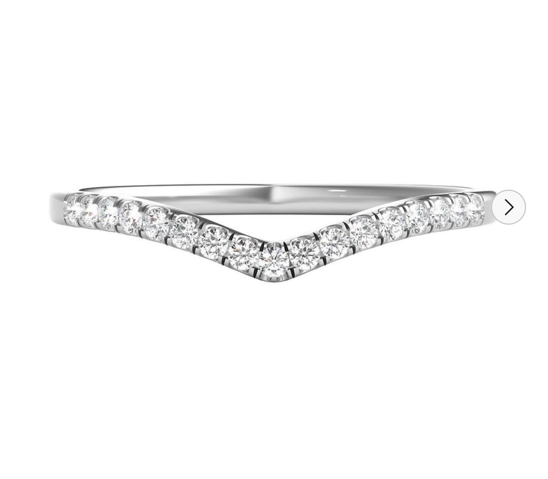Wishbone Curve CZ Band in 925 Sterling Silver