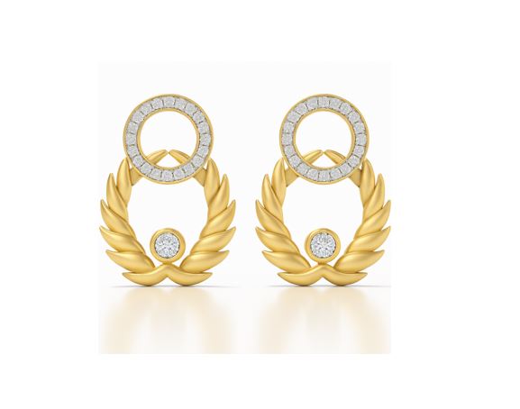 Circle of Triumph Natural Diamond Earrings in 18K Gold