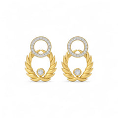 Circle of Triumph Natural Diamond Earrings in 18K Gold