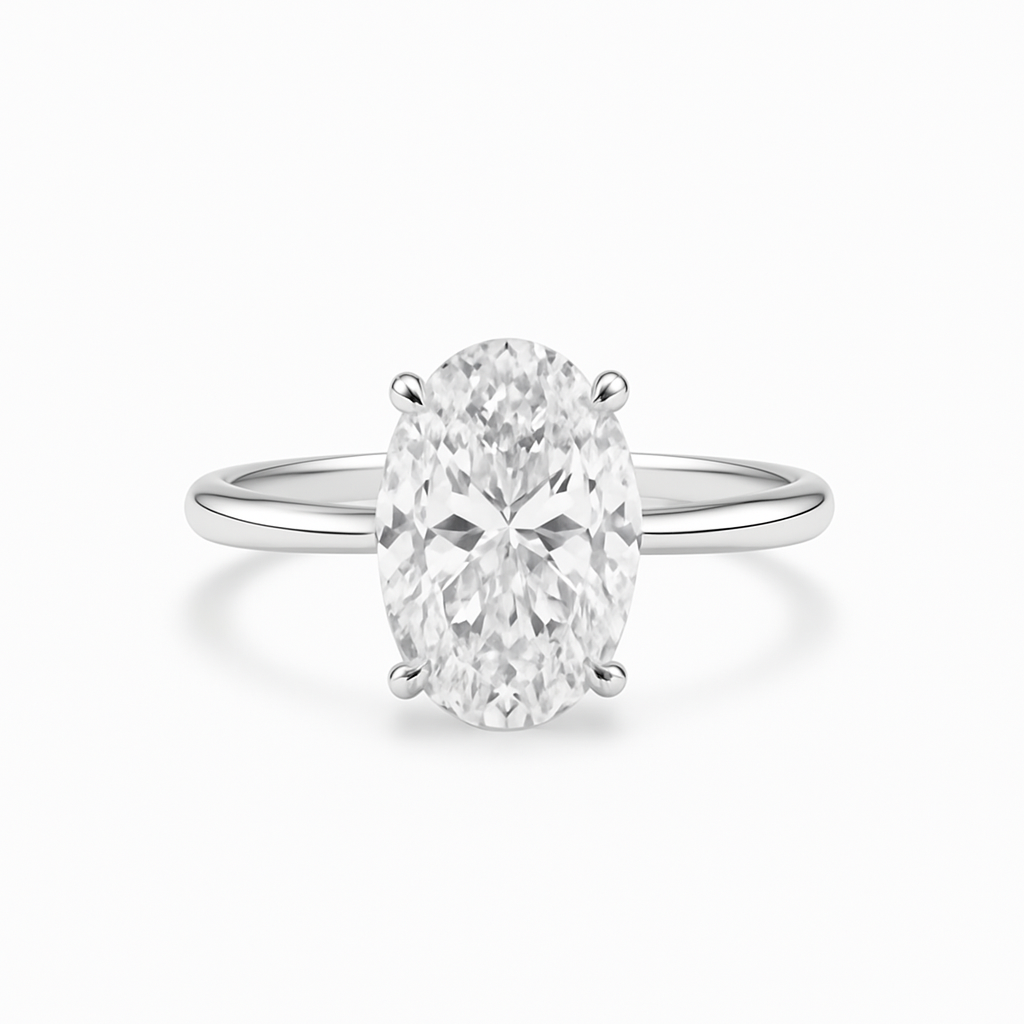 Diamond ring with a white background