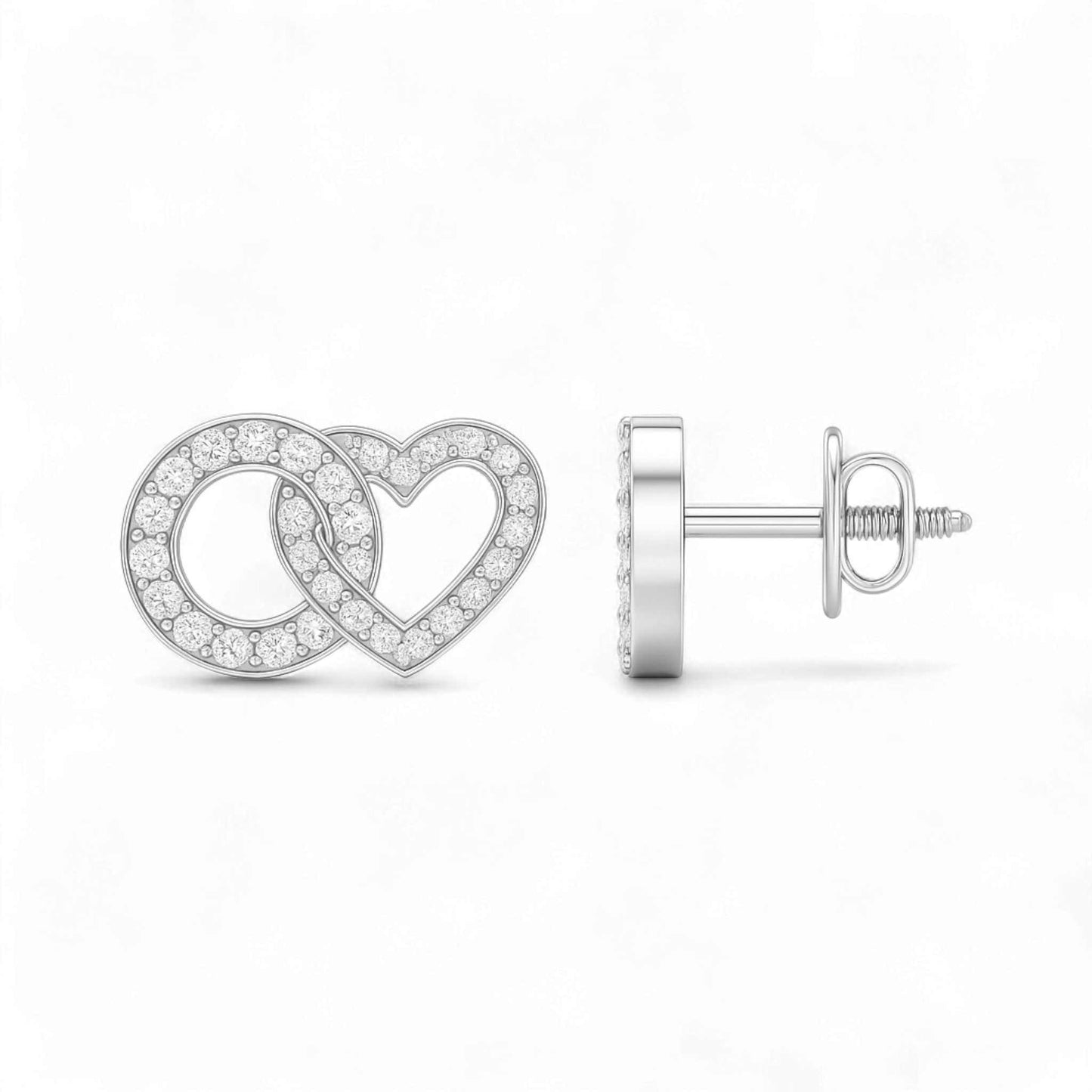 Eternal Love Natural Diamond Earrings in 18KT Gold