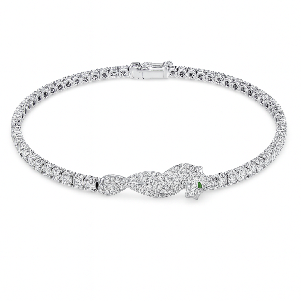 Panther Motif Diamond Bracelet in 18K Gold
