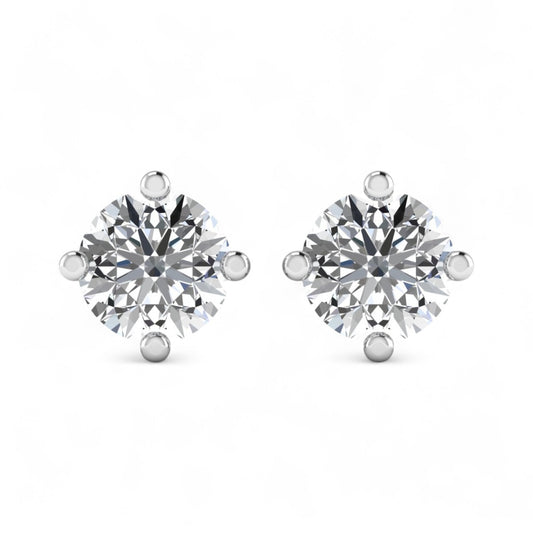ICT Solitaire Lab Grown Diamond Studs in 18K Gold