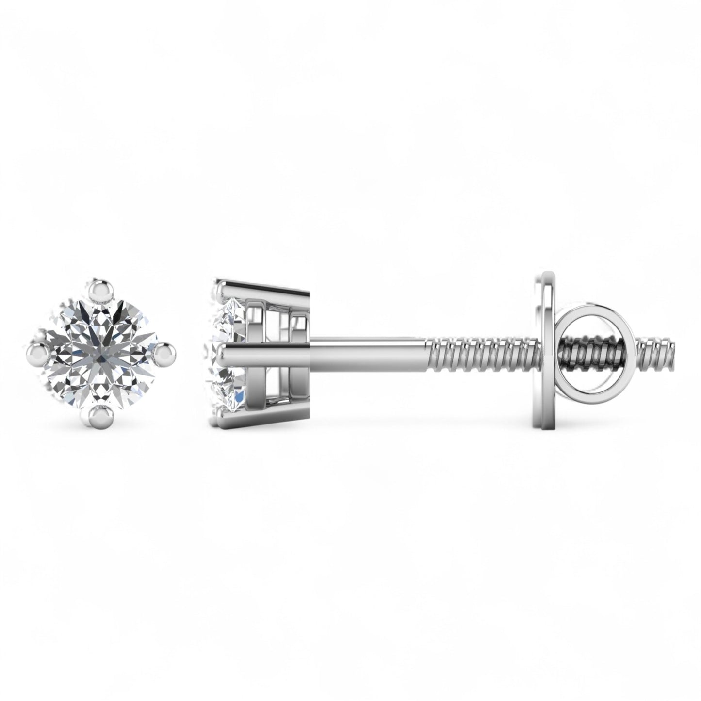 ICT Solitaire Lab Grown Diamond Studs in 18K Gold