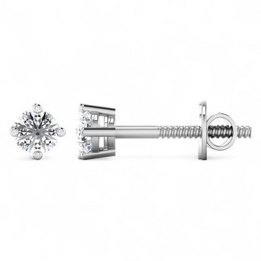 ICT Solitaire Lab Grown Diamond Studs in 18K Gold