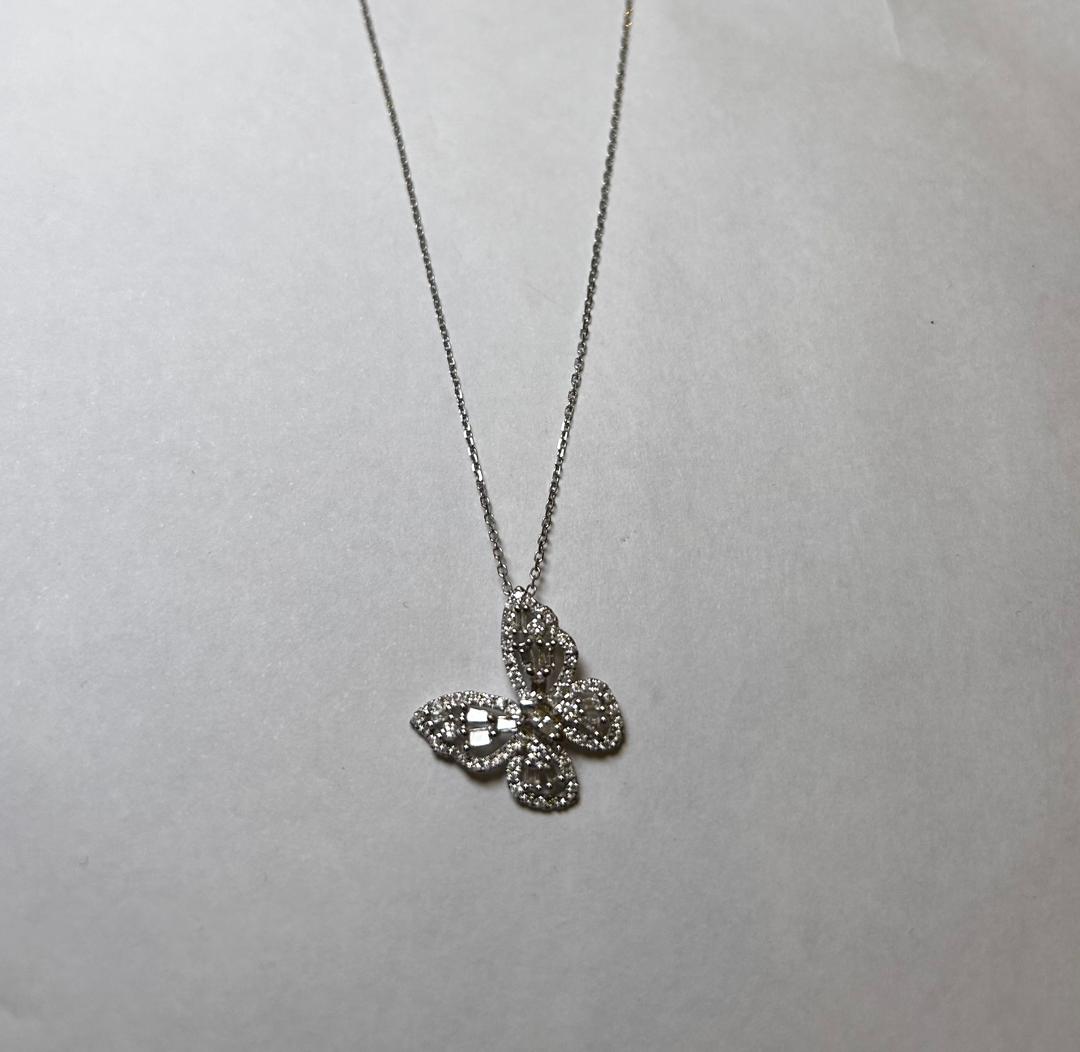 Jane Butterfly Diamond Necklace in 18K Gold