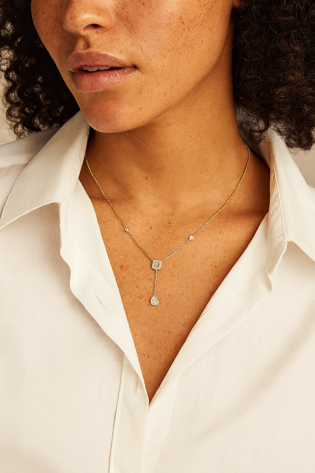Constance 1.5mm Drop Diamond Necklace in 18K Gold