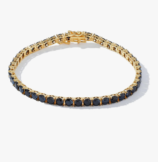 6.60 CT Black Moissanite Bracelet in 18K Gold