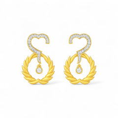 Infinity Heart Natural Diamond Earrings in 18K Gold