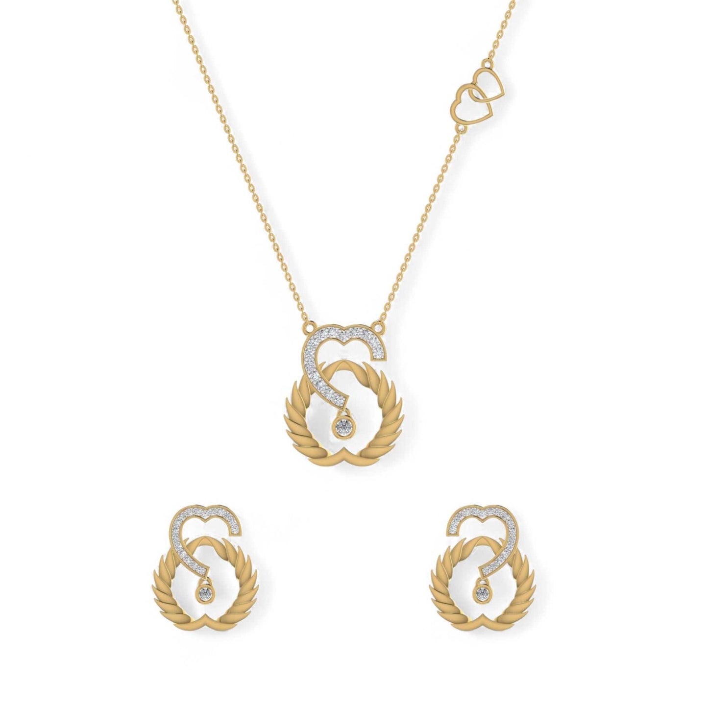 Infinity Heart Natural Diamond Necklace in 18KT Gold