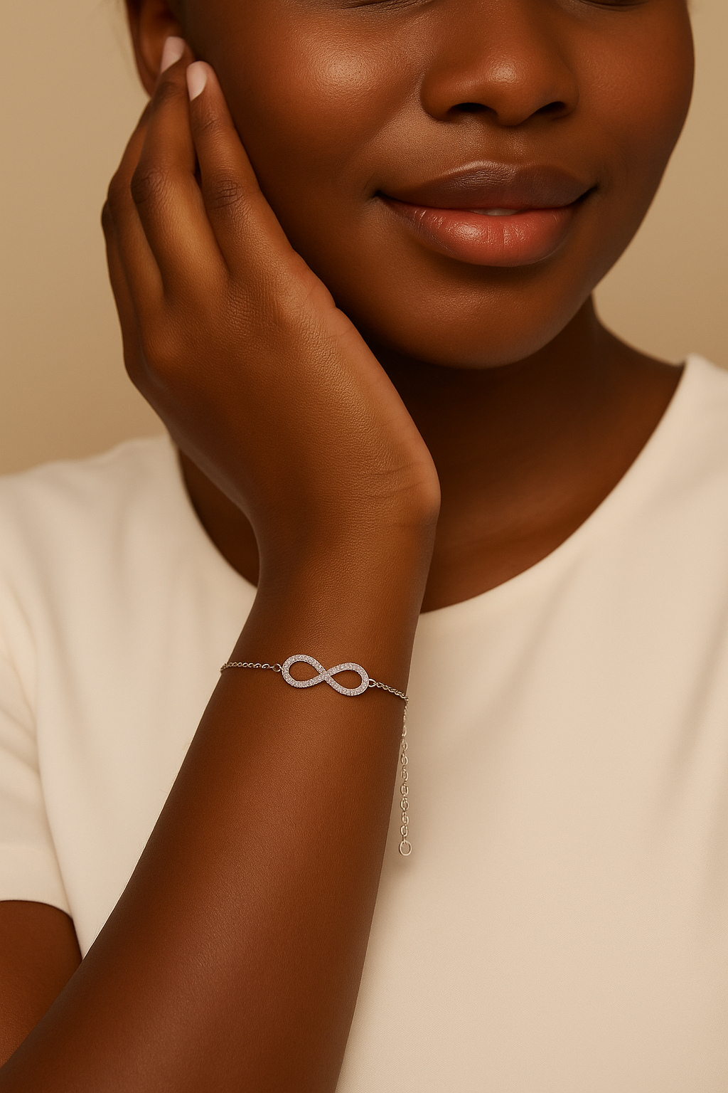 Infinity Natural Diamond Bracelet in 18K Gold