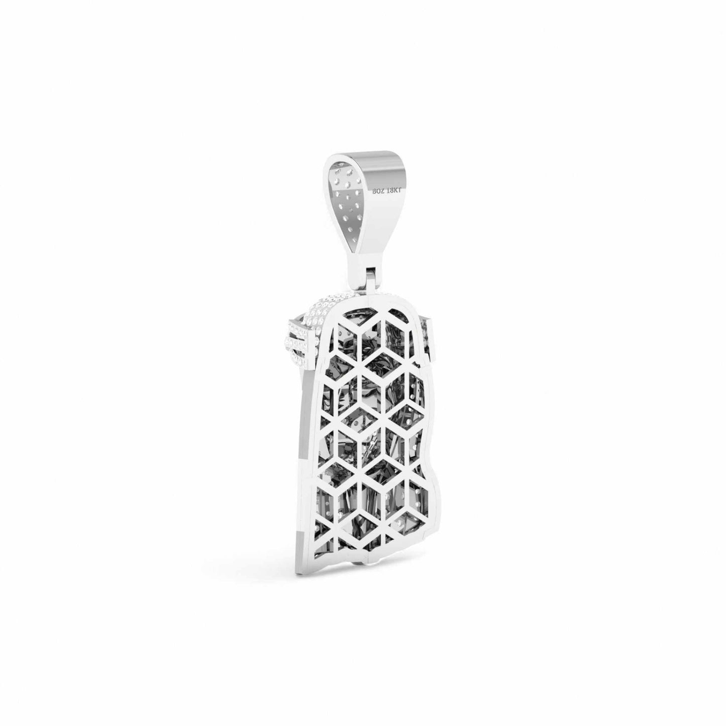Jesus Moissanite Pendant in 925 Sterling Silver