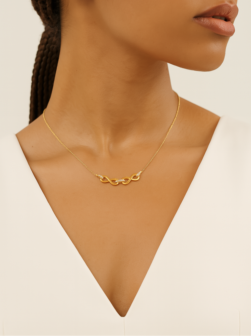 Joan Horizontal Diamond Necklace in 18K Gold