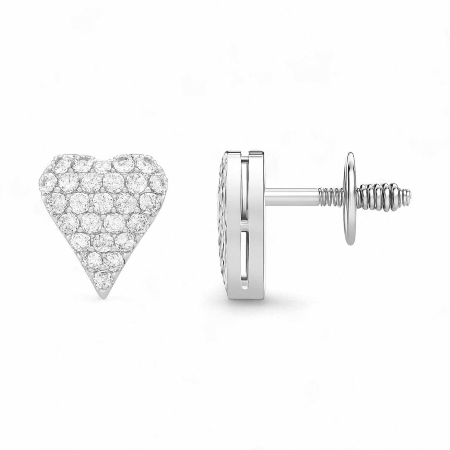 Lev Moissanite Studs in 925 Sterling Silver