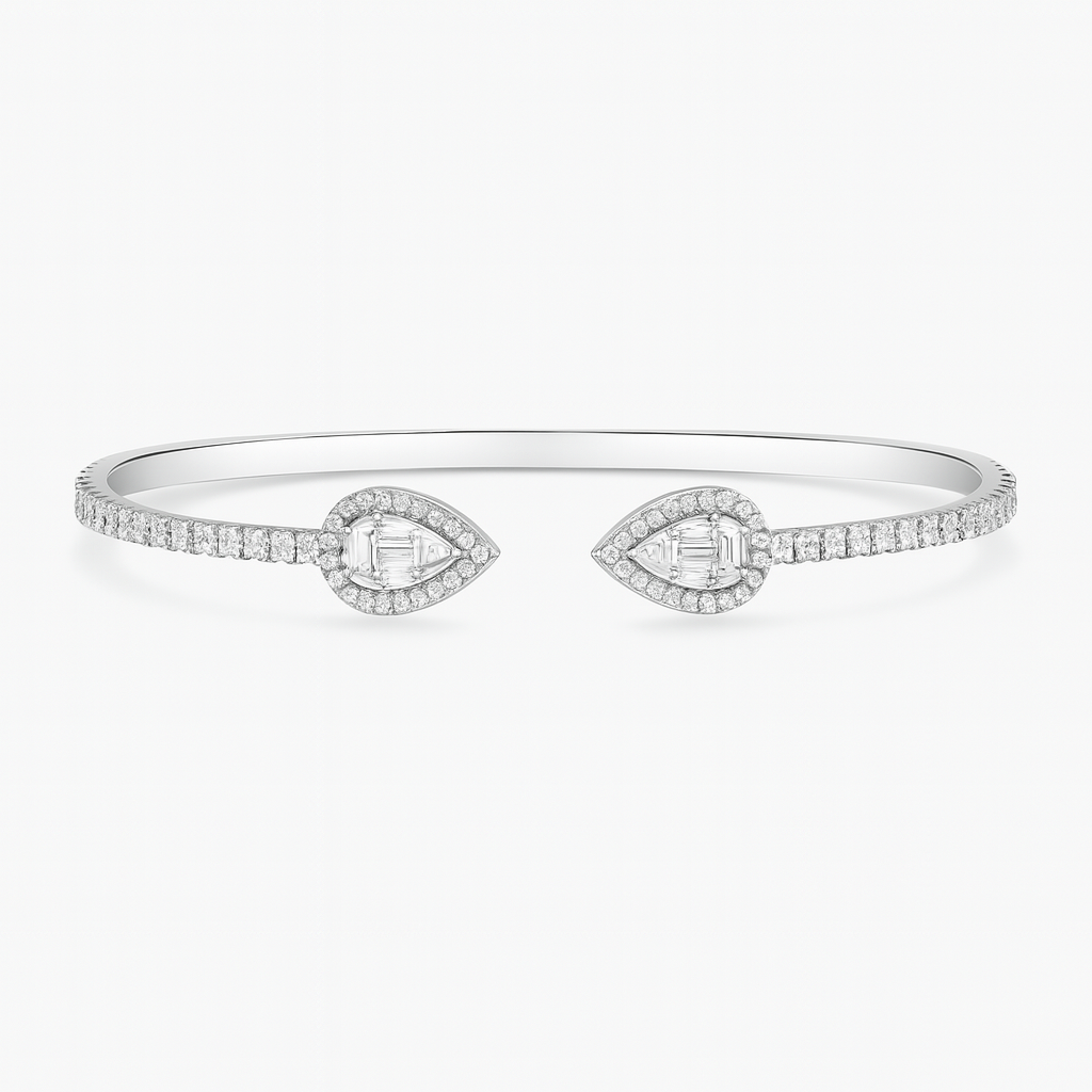 Mabel Moissanite Cuff Bracelet in 925 Sterling Silver