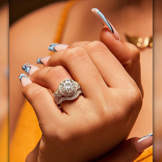 NT Love CZ Bride Set in 18KT Gold