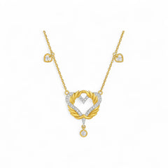 Golden Embrace Natural Diamond Necklace in 18K Gold