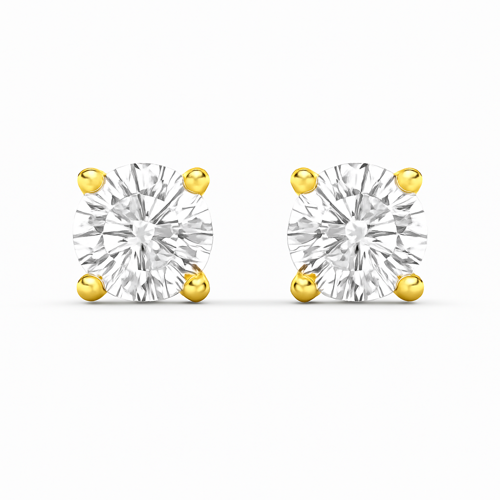 2.5MM Natural Diamond Studs in 18K Gold