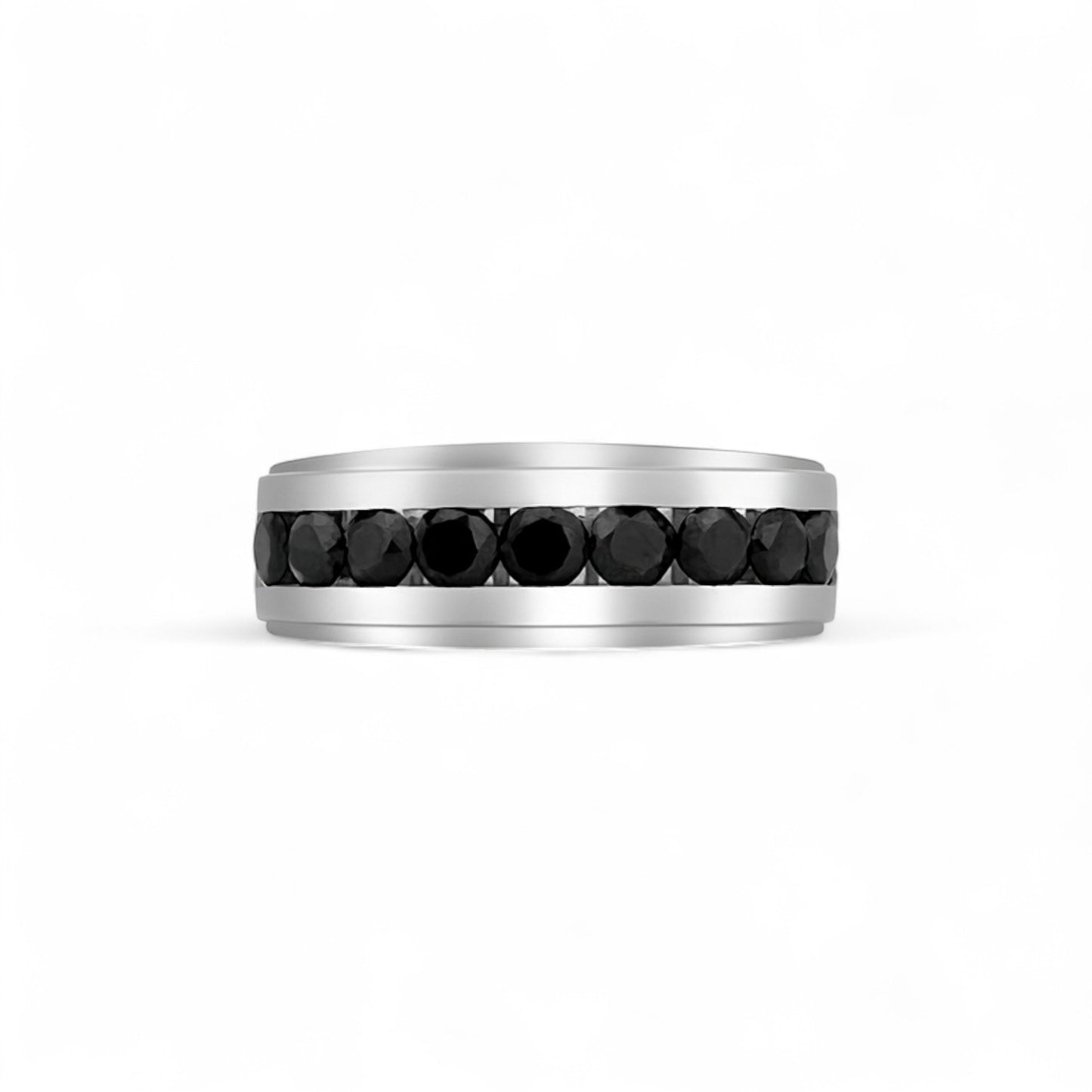 Oswald Black Diamond Band in 18k Gold