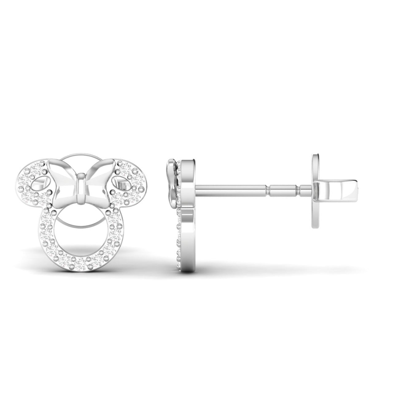 Minnie Natural Diamond Stud Earrings in 18K Gold