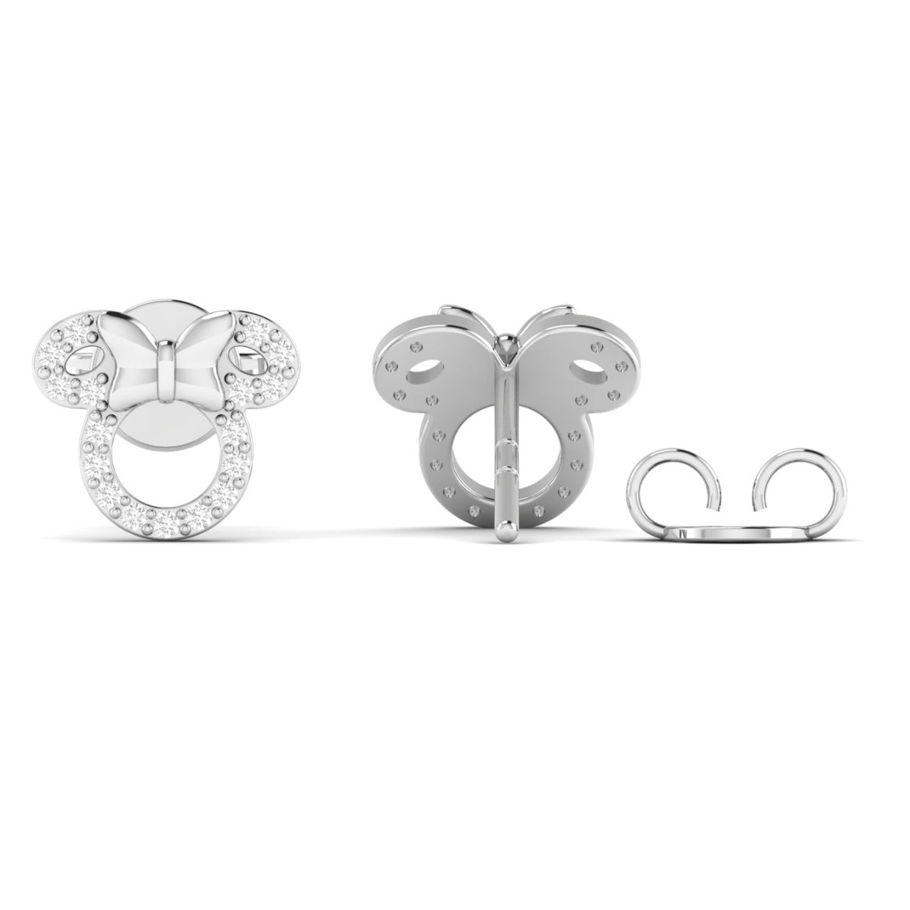 Minnie Natural Diamond Stud Earrings in 18K Gold