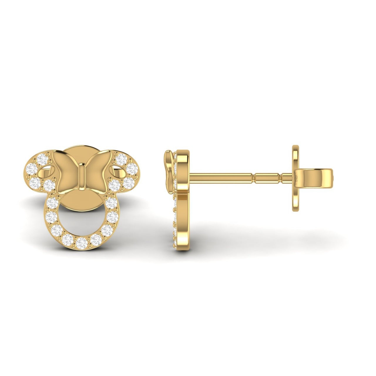 Minnie Natural Diamond Stud Earrings in 18K Gold