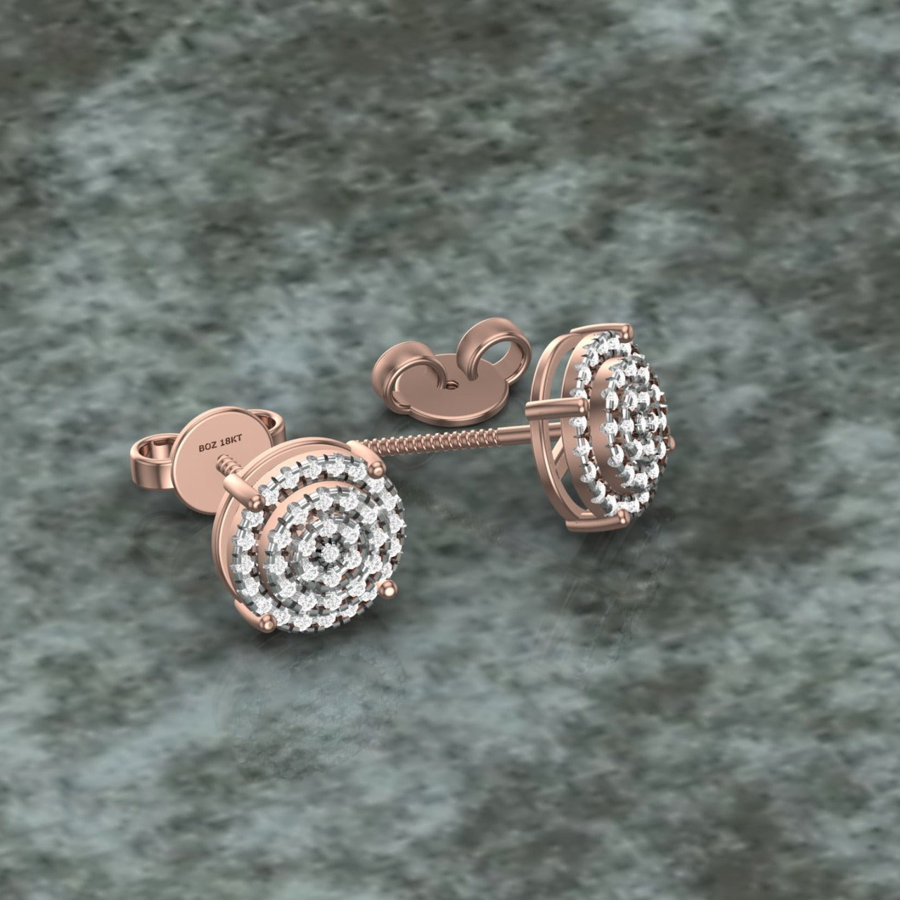 Everyday Diamond Cluster Studs in 18K Gold