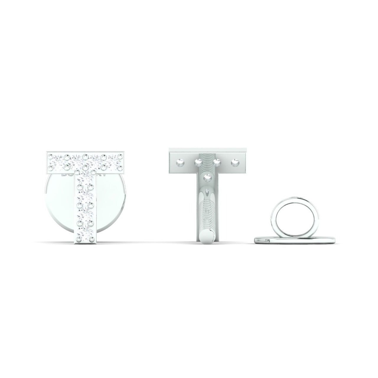 T "Initial" Diamond Stud in 18K Gold