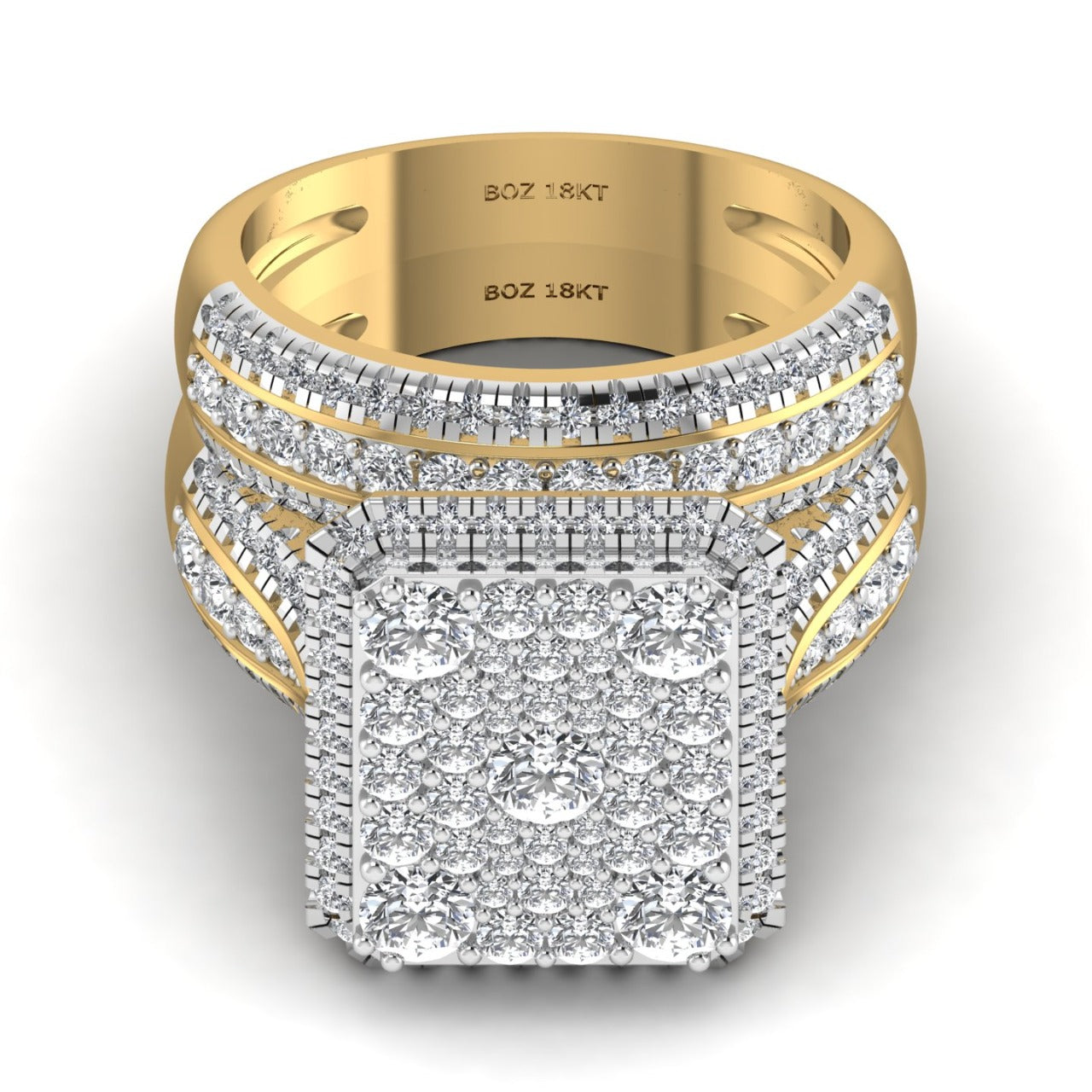 Amanda Radiant Cut Diamond Bride Set in 18K Gold