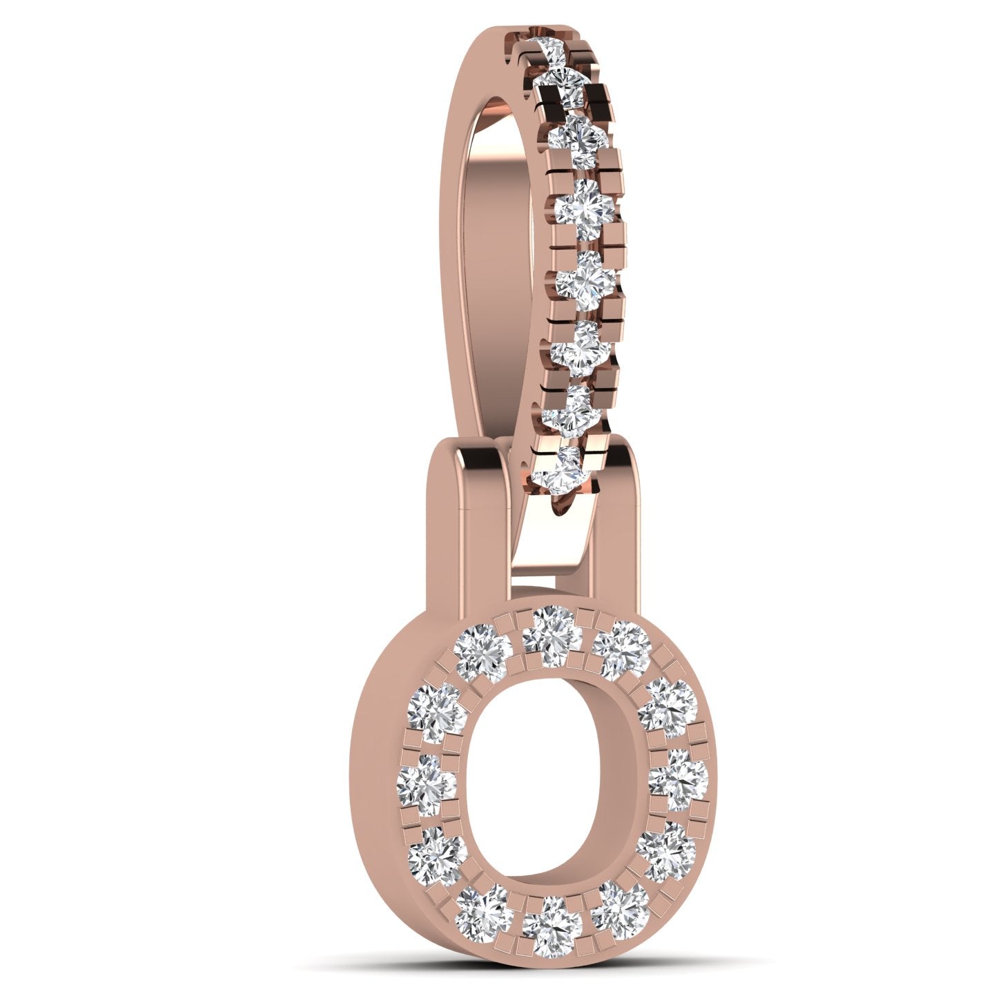 Mini 0.11ct Initial Diamond Pendant in 18K Gold
